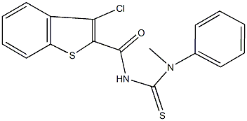 N'-[(3-chloro-1-benzothien-2-yl)carbonyl]-N-methyl-N-phenylthiourea Struktur