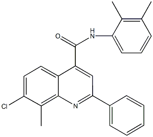 7-chloro-N-(2,3-dimethylphenyl)-8-methyl-2-phenyl-4-quinolinecarboxamide Struktur