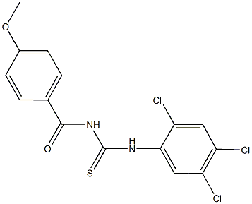 N-(4-methoxybenzoyl)-N'-(2,4,5-trichlorophenyl)thiourea Struktur