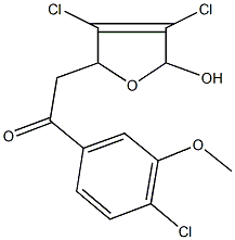 1-(4-chloro-3-methoxyphenyl)-2-(3,4-dichloro-5-hydroxy-2,5-dihydro-2-furanyl)ethanone Struktur