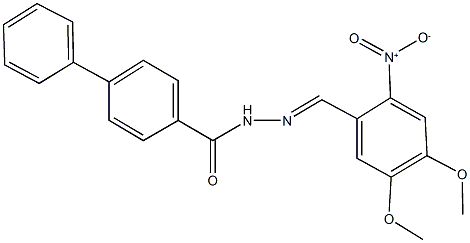 N'-{2-nitro-4,5-dimethoxybenzylidene}[1,1'-biphenyl]-4-carbohydrazide Struktur