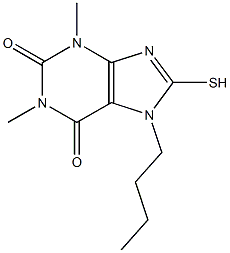 7-butyl-1,3-dimethyl-8-sulfanyl-3,7-dihydro-1H-purine-2,6-dione Struktur