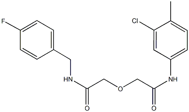 2-[2-(3-chloro-4-methylanilino)-2-oxoethoxy]-N-(4-fluorobenzyl)acetamide Struktur