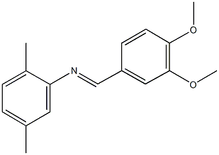 N-(3,4-dimethoxybenzylidene)-N-(2,5-dimethylphenyl)amine Struktur