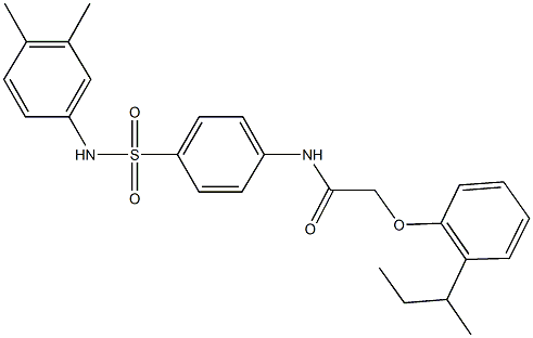 2-(2-sec-butylphenoxy)-N-{4-[(3,4-dimethylanilino)sulfonyl]phenyl}acetamide Struktur