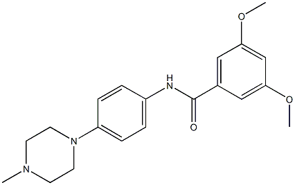 3,5-dimethoxy-N-[4-(4-methyl-1-piperazinyl)phenyl]benzamide Struktur