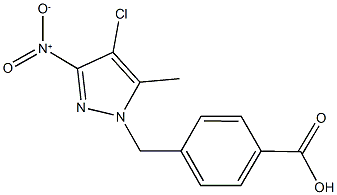 4-({4-chloro-3-nitro-5-methyl-1H-pyrazol-1-yl}methyl)benzoicacid Struktur