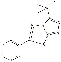 3-tert-butyl-6-(4-pyridinyl)[1,2,4]triazolo[3,4-b][1,3,4]thiadiazole Struktur