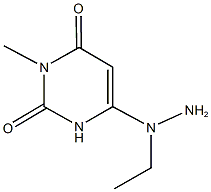 6-(1-ethylhydrazino)-3-methyl-2,4(1H,3H)-pyrimidinedione Struktur