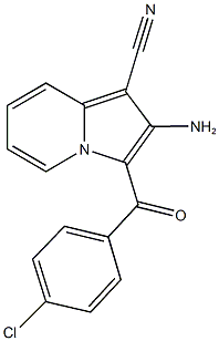 2-amino-3-(4-chlorobenzoyl)-1-indolizinecarbonitrile Struktur