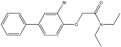 2-[(3-bromo[1,1'-biphenyl]-4-yl)oxy]-N,N-diethylacetamide Struktur