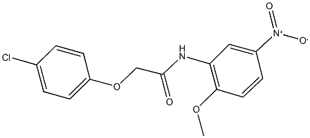 2-(4-chlorophenoxy)-N-{5-nitro-2-methoxyphenyl}acetamide Struktur