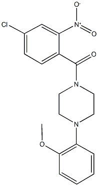 1-{4-chloro-2-nitrobenzoyl}-4-(2-methoxyphenyl)piperazine Struktur