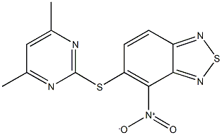 5-[(4,6-dimethyl-2-pyrimidinyl)sulfanyl]-4-nitro-2,1,3-benzothiadiazole Struktur