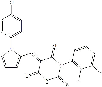 5-{[1-(4-chlorophenyl)-1H-pyrrol-2-yl]methylene}-1-(2,3-dimethylphenyl)-2-thioxodihydro-4,6(1H,5H)-pyrimidinedione Struktur