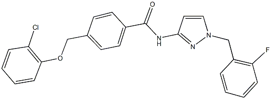 4-[(2-chlorophenoxy)methyl]-N-[1-(2-fluorobenzyl)-1H-pyrazol-3-yl]benzamide Struktur