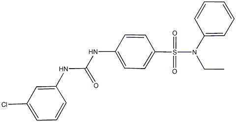 4-{[(3-chloroanilino)carbonyl]amino}-N-ethyl-N-phenylbenzenesulfonamide Struktur