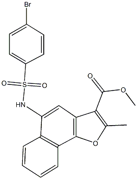 methyl 5-{[(4-bromophenyl)sulfonyl]amino}-2-methylnaphtho[1,2-b]furan-3-carboxylate Struktur