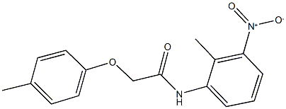 N-{3-nitro-2-methylphenyl}-2-(4-methylphenoxy)acetamide Struktur