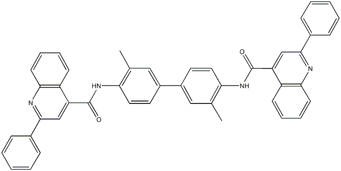 N-(3,3'-dimethyl-4'-{[(2-phenyl-4-quinolinyl)carbonyl]amino}[1,1'-biphenyl]-4-yl)-2-phenyl-4-quinolinecarboxamide Struktur