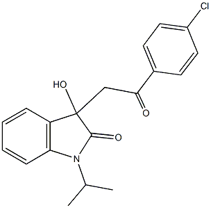 3-[2-(4-chlorophenyl)-2-oxoethyl]-3-hydroxy-1-isopropyl-1,3-dihydro-2H-indol-2-one Struktur