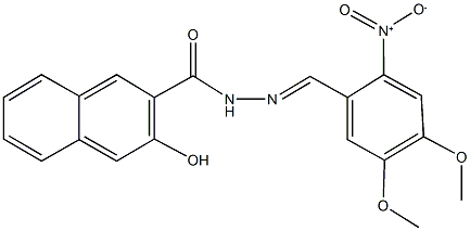 3-hydroxy-N'-{2-nitro-4,5-dimethoxybenzylidene}-2-naphthohydrazide Struktur