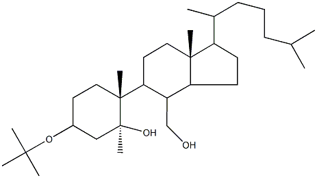 5-tert-butoxy-2-[1-(1,5-dimethylhexyl)-4-(hydroxymethyl)-7a-methyloctahydro-1H-inden-5-yl]-1,2-dimethylcyclohexanol Struktur