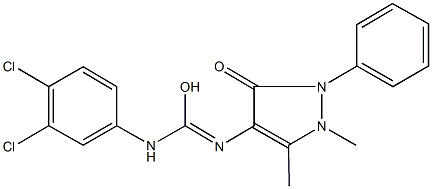 N-(3,4-dichlorophenyl)-N'-(1,5-dimethyl-3-oxo-2-phenyl-2,3-dihydro-1H-pyrazol-4-yl)carbamimidic acid Struktur