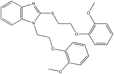 1-[2-(2-methoxyphenoxy)ethyl]-2-{[2-(2-methoxyphenoxy)ethyl]sulfanyl}-1H-benzimidazole Struktur