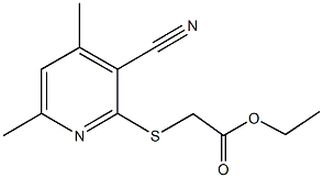 ethyl [(3-cyano-4,6-dimethyl-2-pyridinyl)sulfanyl]acetate Struktur