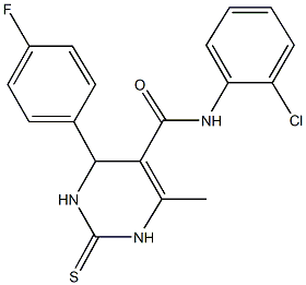 N-(2-chlorophenyl)-4-(4-fluorophenyl)-6-methyl-2-thioxo-1,2,3,4-tetrahydro-5-pyrimidinecarboxamide Struktur