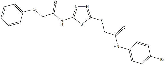 N-(5-{[2-(4-bromoanilino)-2-oxoethyl]sulfanyl}-1,3,4-thiadiazol-2-yl)-2-phenoxyacetamide Struktur