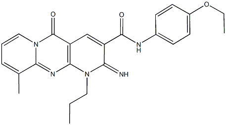 N-(4-ethoxyphenyl)-2-imino-10-methyl-5-oxo-1-propyl-1,5-dihydro-2H-dipyrido[1,2-a:2,3-d]pyrimidine-3-carboxamide Struktur