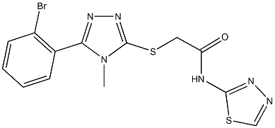 2-{[5-(2-bromophenyl)-4-methyl-4H-1,2,4-triazol-3-yl]sulfanyl}-N-(1,3,4-thiadiazol-2-yl)acetamide Struktur