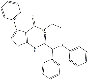 ethyl 4-phenyl-2-{[phenyl(phenylsulfanyl)acetyl]amino}-3-thiophenecarboxylate Struktur