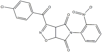 3-(4-chlorobenzoyl)-5-{2-nitrophenyl}-3aH-pyrrolo[3,4-d]isoxazole-4,6(5H,6aH)-dione Struktur