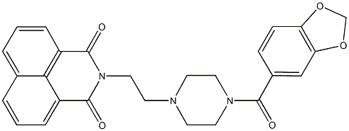 2-{2-[4-(1,3-benzodioxol-5-ylcarbonyl)-1-piperazinyl]ethyl}-1H-benzo[de]isoquinoline-1,3(2H)-dione Struktur