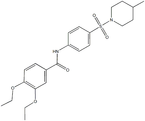 3,4-diethoxy-N-{4-[(4-methyl-1-piperidinyl)sulfonyl]phenyl}benzamide Struktur