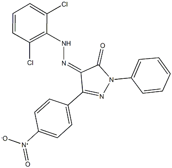 3-(4-nitrophenyl)-1-phenyl-1H-pyrazole-4,5-dione 4-[(2,6-dichlorophenyl)hydrazone] Struktur