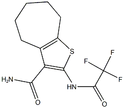 2-[(trifluoroacetyl)amino]-5,6,7,8-tetrahydro-4H-cyclohepta[b]thiophene-3-carboxamide Struktur