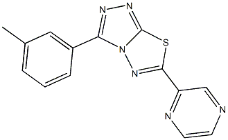 3-(3-methylphenyl)-6-(2-pyrazinyl)[1,2,4]triazolo[3,4-b][1,3,4]thiadiazole Struktur