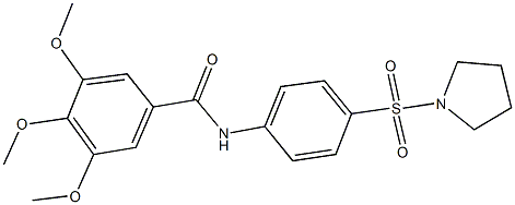 3,4,5-trimethoxy-N-[4-(pyrrolidin-1-ylsulfonyl)phenyl]benzamide Struktur