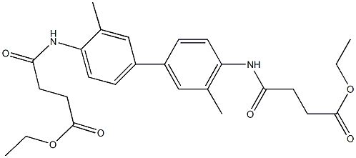 ethyl 4-({4'-[(4-ethoxy-4-oxobutanoyl)amino]-3,3'-dimethyl[1,1'-biphenyl]-4-yl}amino)-4-oxobutanoate Struktur