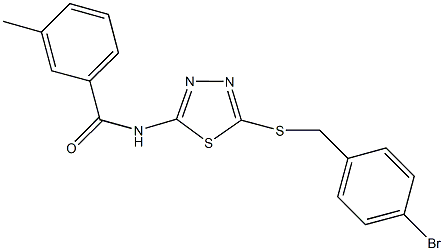 N-{5-[(4-bromobenzyl)sulfanyl]-1,3,4-thiadiazol-2-yl}-3-methylbenzamide Struktur