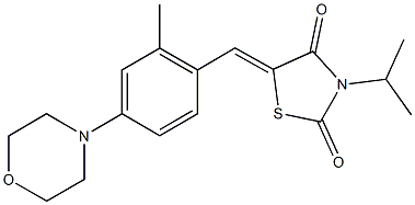 3-isopropyl-5-[2-methyl-4-(4-morpholinyl)benzylidene]-1,3-thiazolidine-2,4-dione Struktur