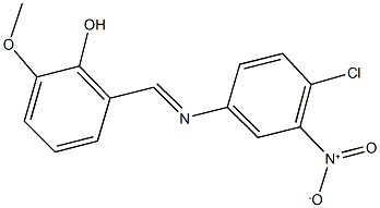 2-[({4-chloro-3-nitrophenyl}imino)methyl]-6-methoxyphenol Struktur