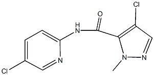 4-chloro-N-(5-chloro-2-pyridinyl)-1-methyl-1H-pyrazole-5-carboxamide Struktur