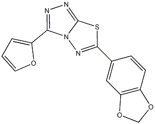 6-(1,3-benzodioxol-5-yl)-3-(2-furyl)[1,2,4]triazolo[3,4-b][1,3,4]thiadiazole Struktur