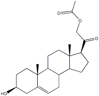 3-hydroxy-20-oxopregn-5-en-21-yl acetate Struktur