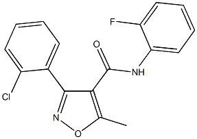 3-(2-chlorophenyl)-N-(2-fluorophenyl)-5-methyl-4-isoxazolecarboxamide Struktur